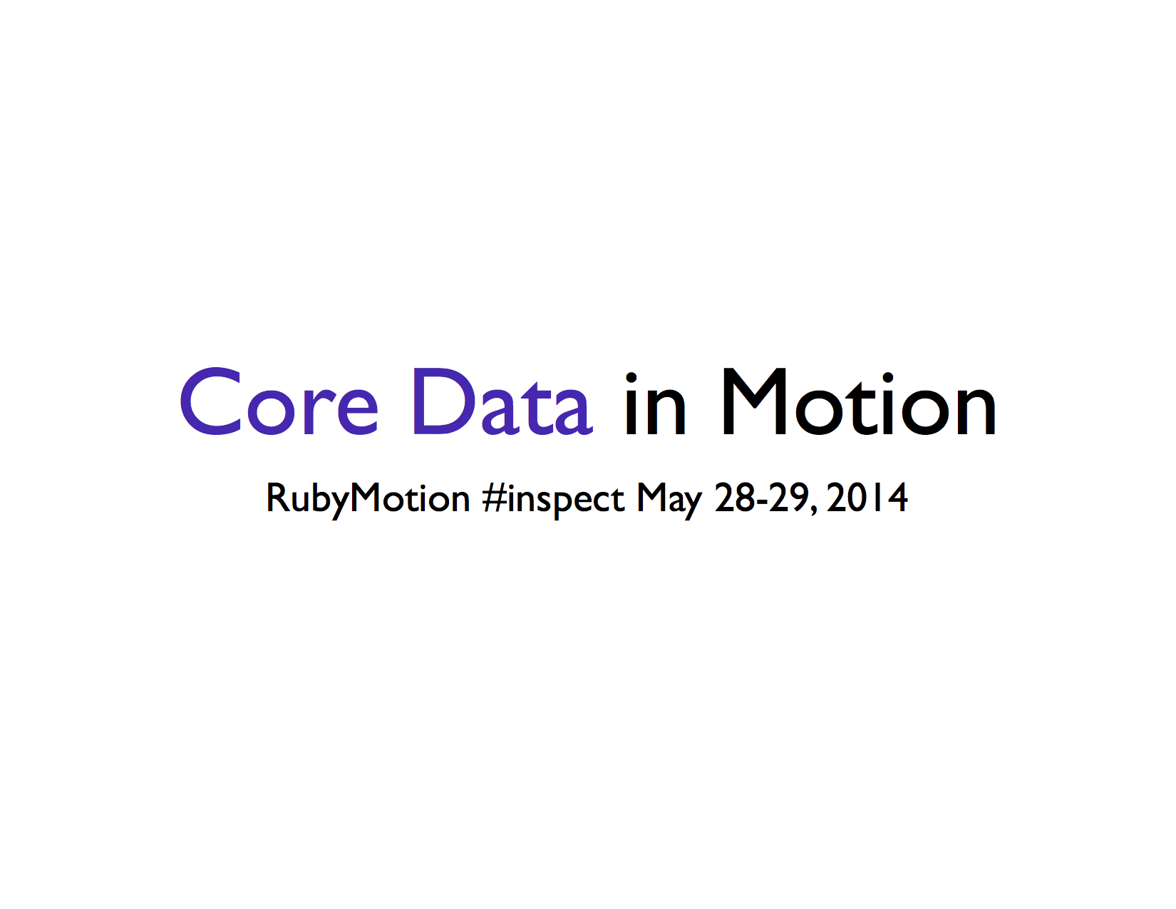 Core Data In Motion